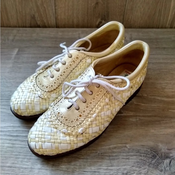 AEROGREEN UNISEX/Women’s Golf Shoes Size 10 Hand Woven Leather, made in ITALY - Picture 5 of 12